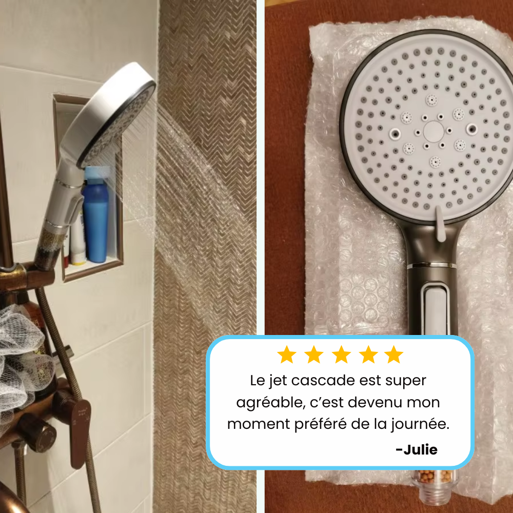 Pommeau de Douche Anti Calcaire Noir