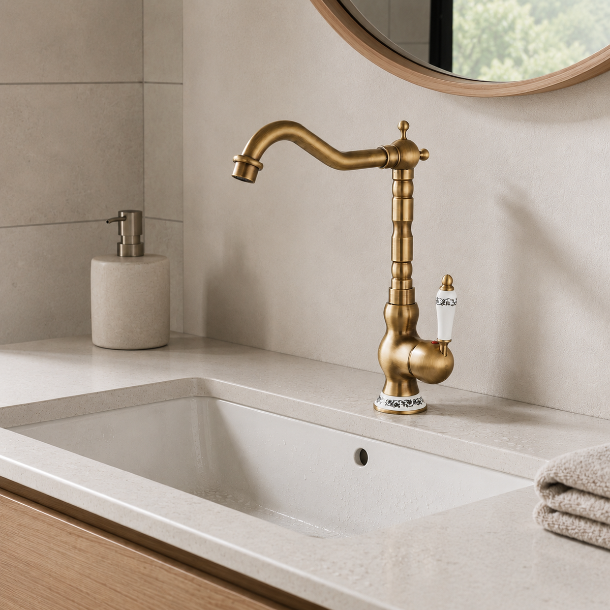 Robinet Antique Salle de Bain - Mitigeur Haut