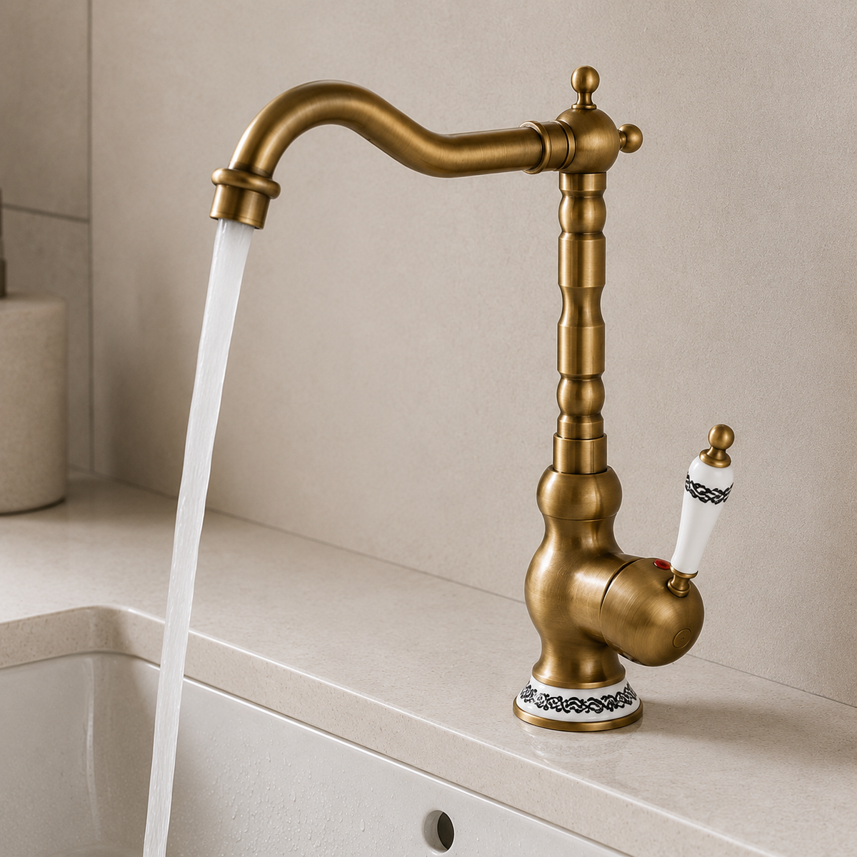 Robinet Antique Salle de Bain - Mitigeur Haut