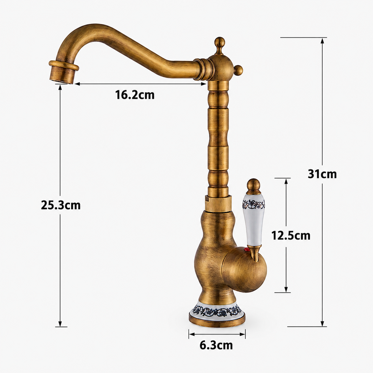 Robinet Antique Salle de Bain - Mitigeur Haut