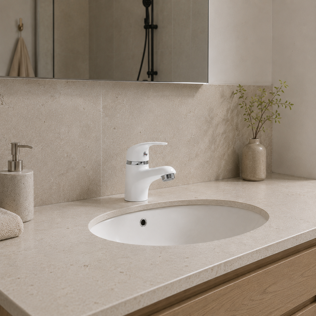Robinet Blanc Lavabo Salle De Bain