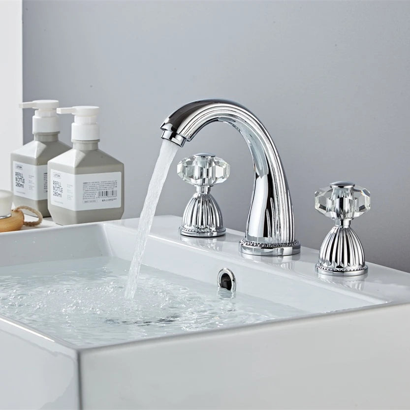 Robinet Lavabo 3 trous Retro
