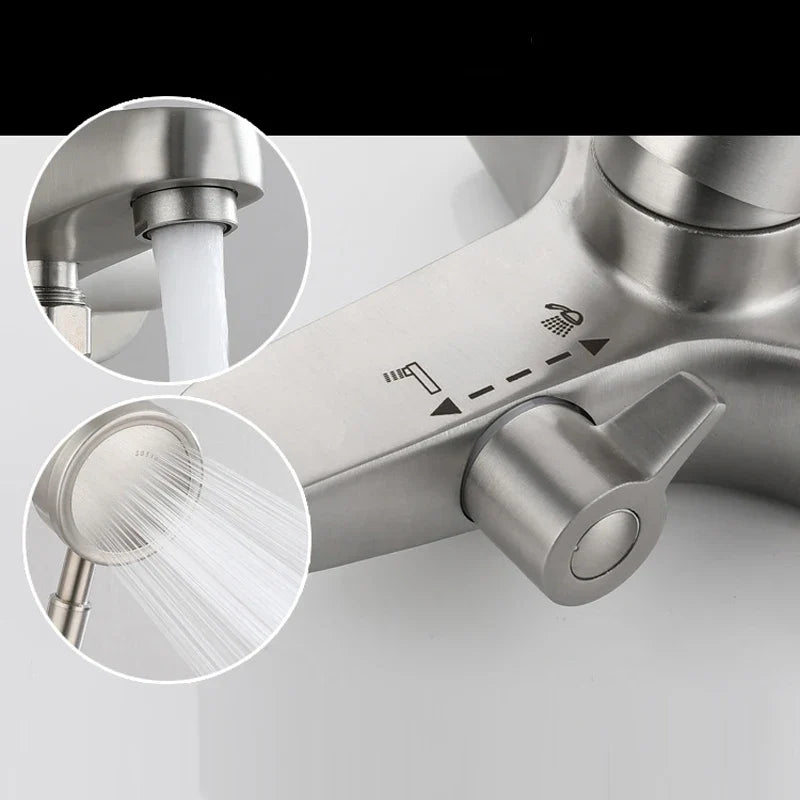 Robinet Baignoire Murale en Acier Inoxidable