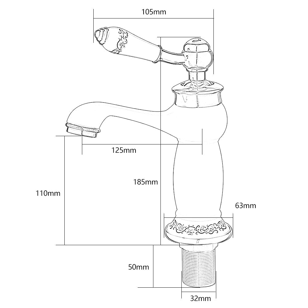 Robinet Salle de Bain Rétro en Laiton PLOMBEAU