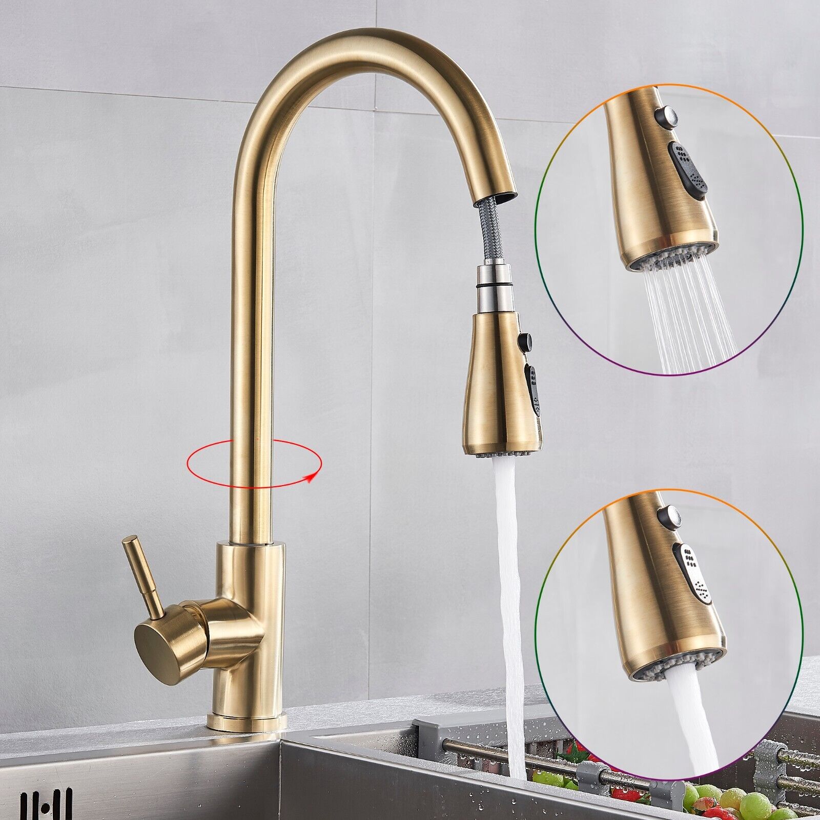 Robinet Cuisine Douchette Rotative