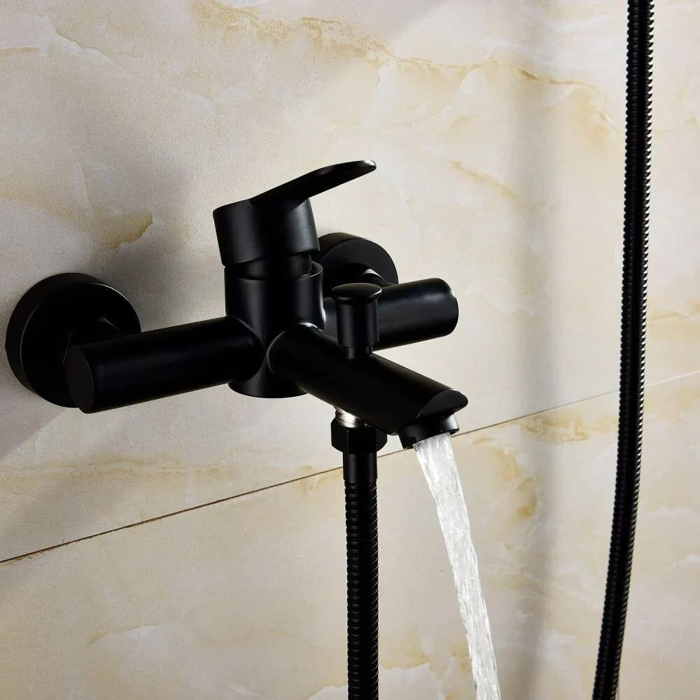 Robinet Mural Douche et Baignoire Noir