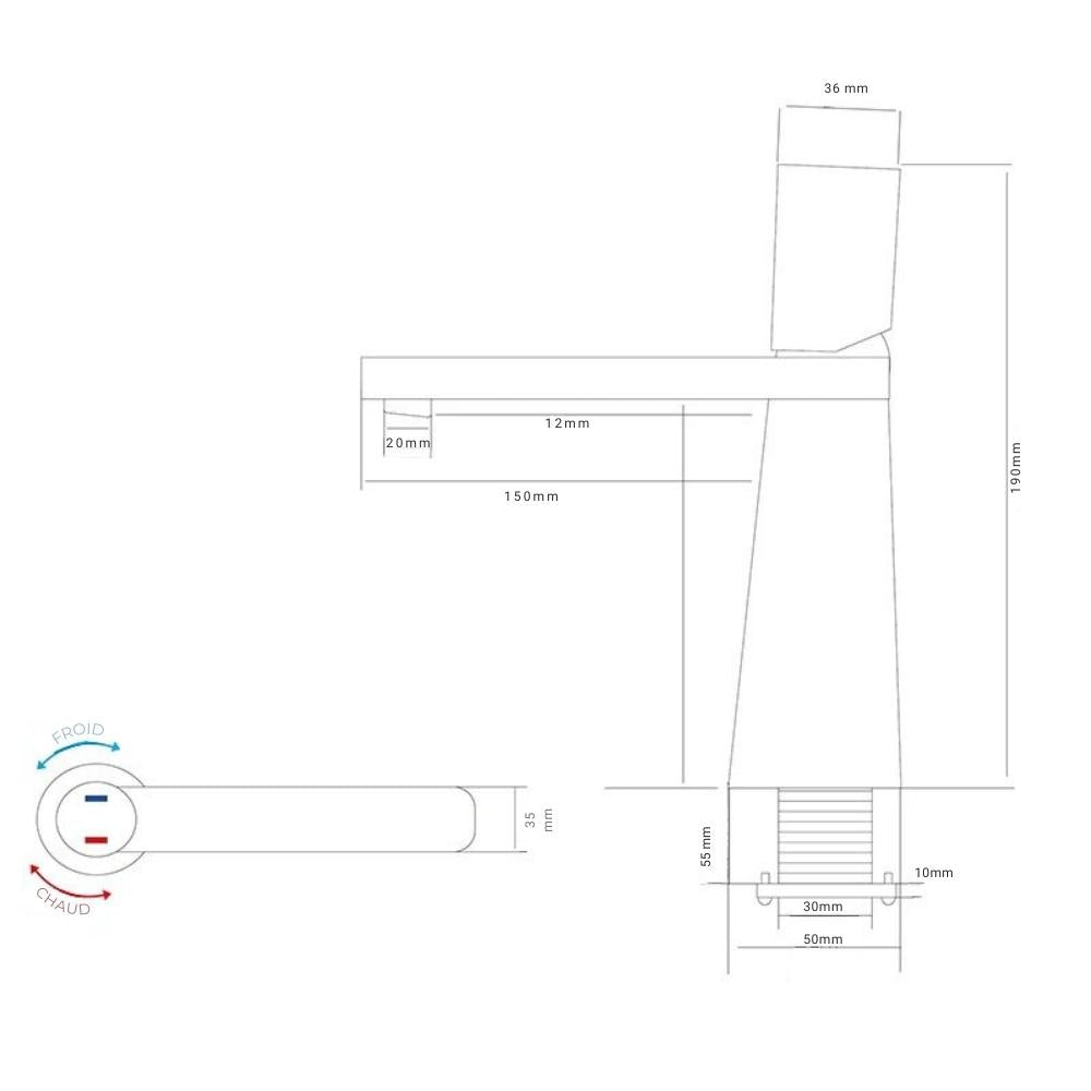 Robinet Mitigeur Salle de Bain - Aqua ROBINETO