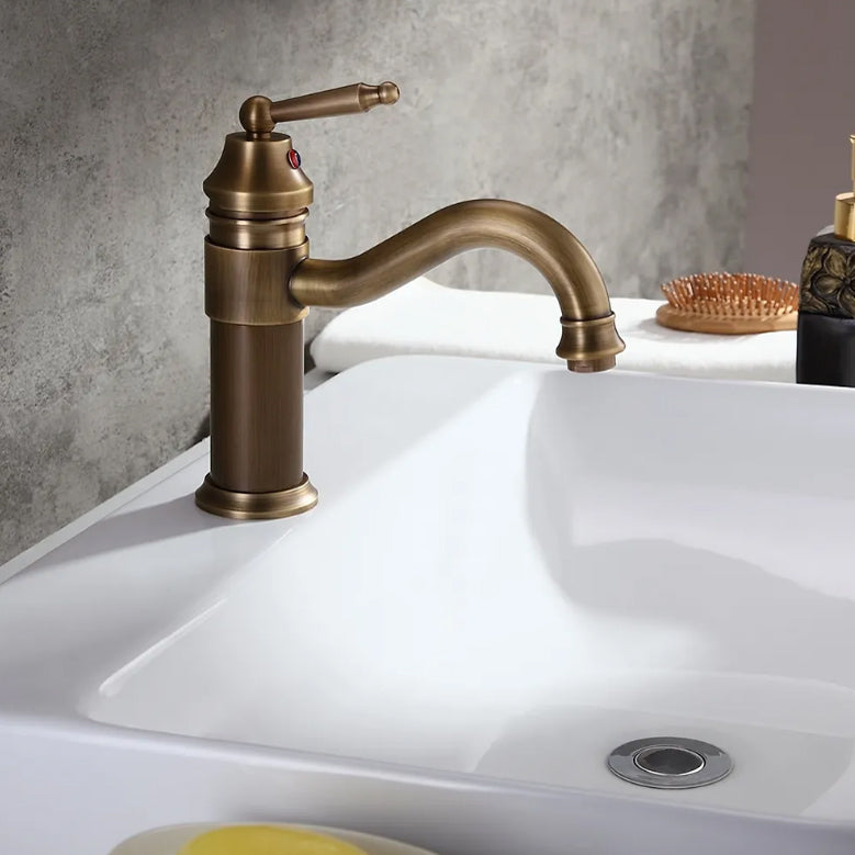 Robinet de lavabo finition en bronze - style antique ROBINETO