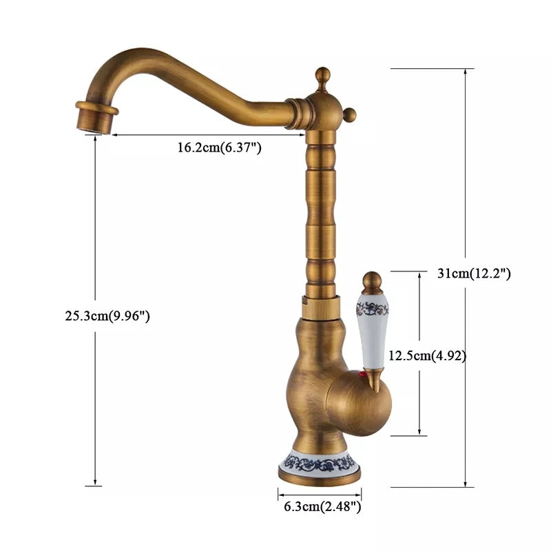 Robinet Antique Salle de Bain - Mitigeur Haut