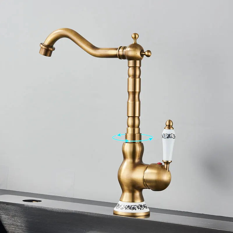 Robinet Antique Salle de Bain - Mitigeur Haut
