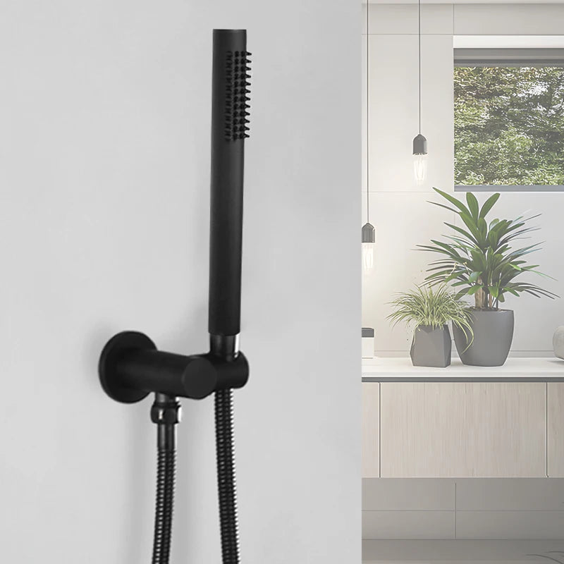 Pommeau De Douche Noir Rectangulaire