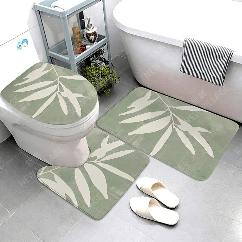 Tapis de Bain Vert Nature Feuilles
