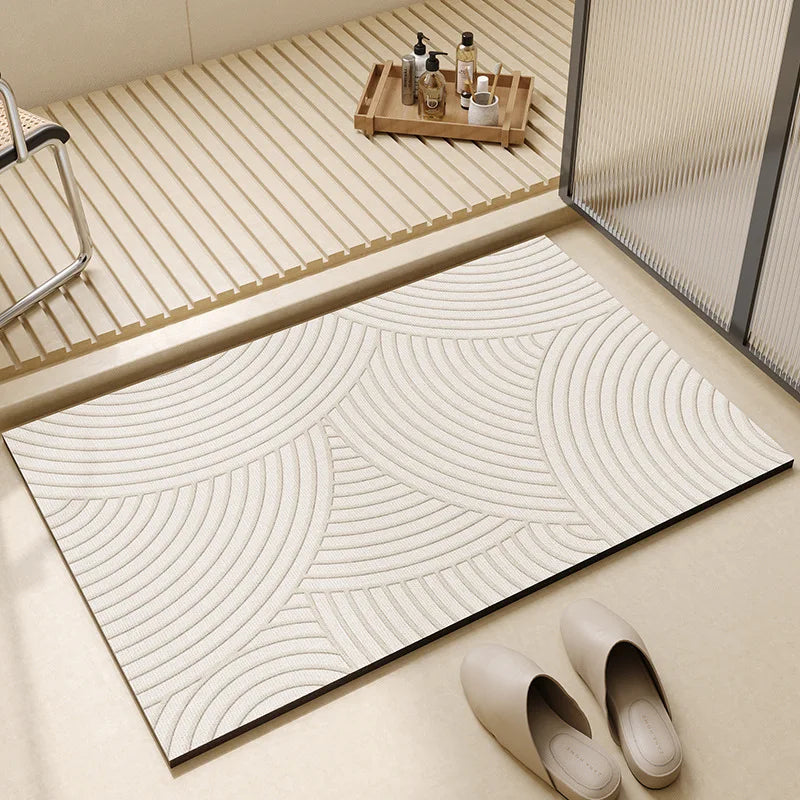 Tapis de Bain Beige Minimaliste
