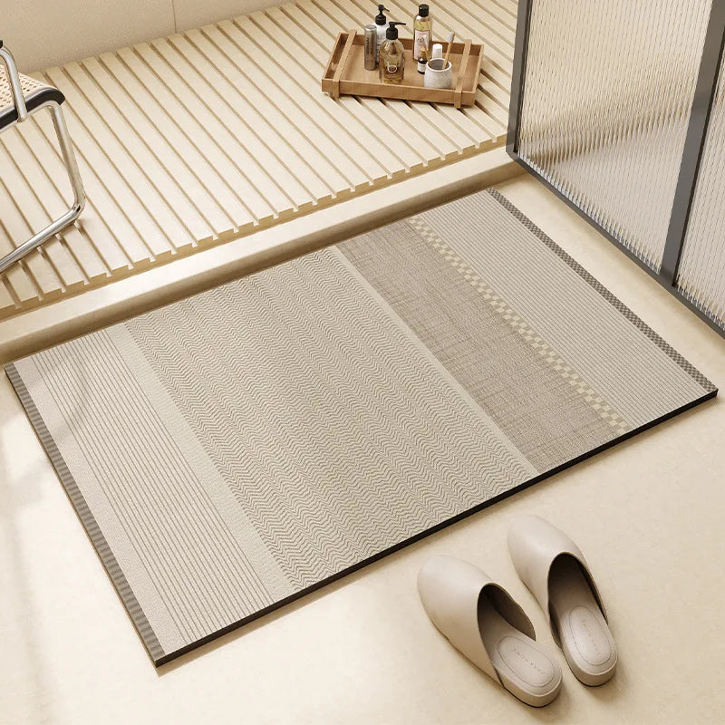 Tapis de Bain Beige Minimaliste