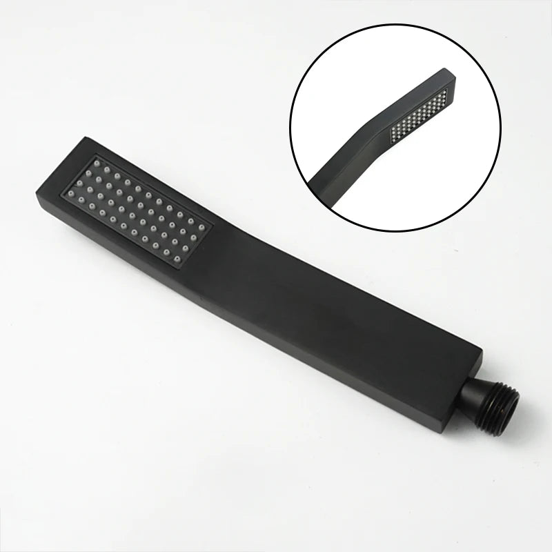 Pommeau De Douche Noir Rectangulaire