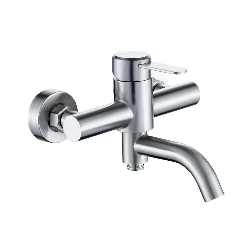 Mitigeur Douche Double Sortie en Acier Inoxidable