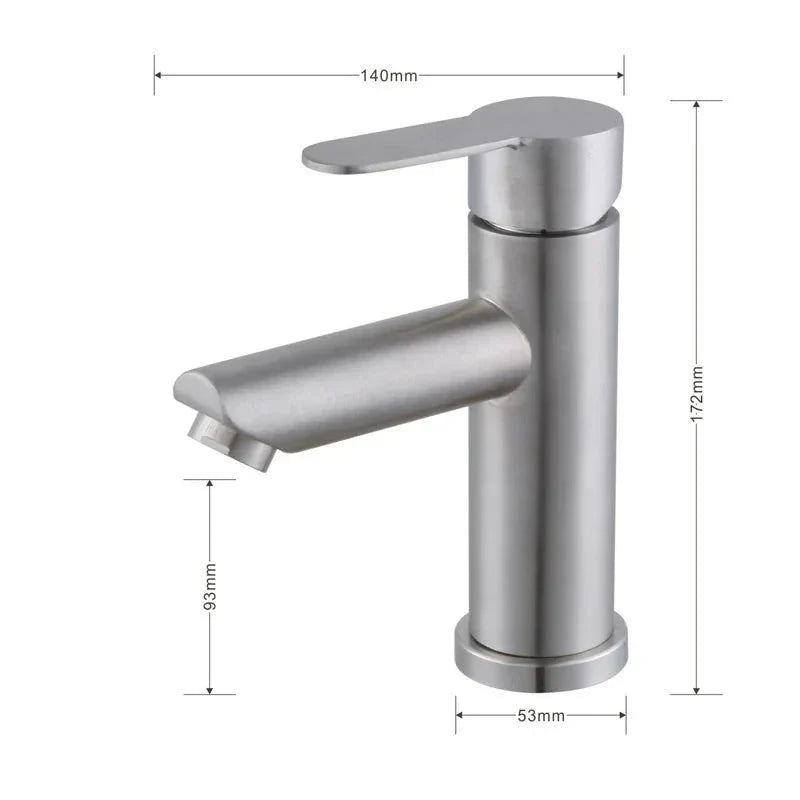 Mitigeur Salle de Bain Lavabo en Acier Inoxidable