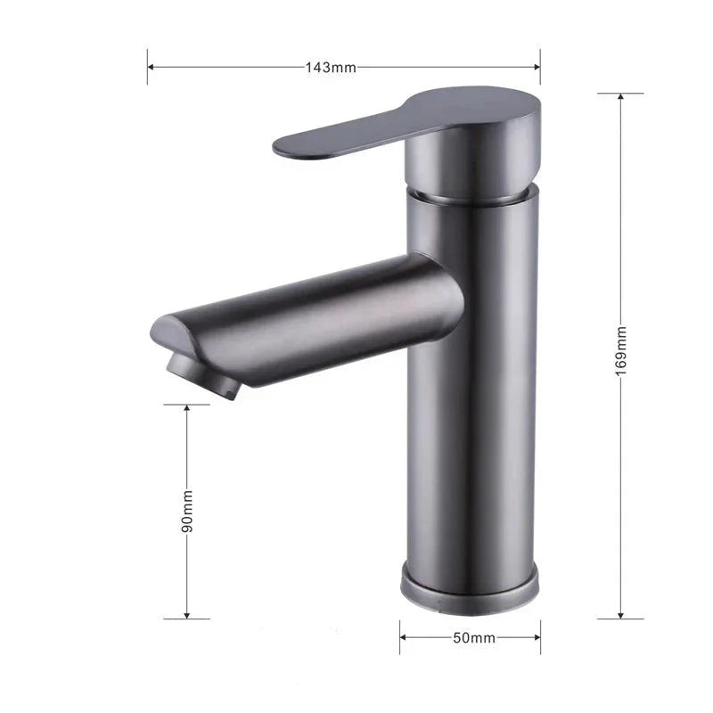 Mitigeur Salle de Bain Lavabo en Acier Inoxidable