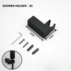 Pommeau De Douche Noir Rectangulaire