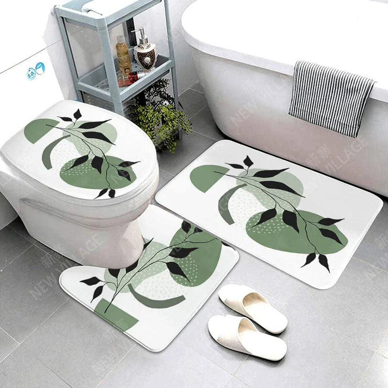 Tapis de Bain Vert Nature Feuilles