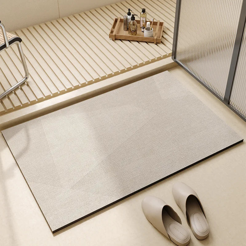 Tapis de Bain Beige Minimaliste