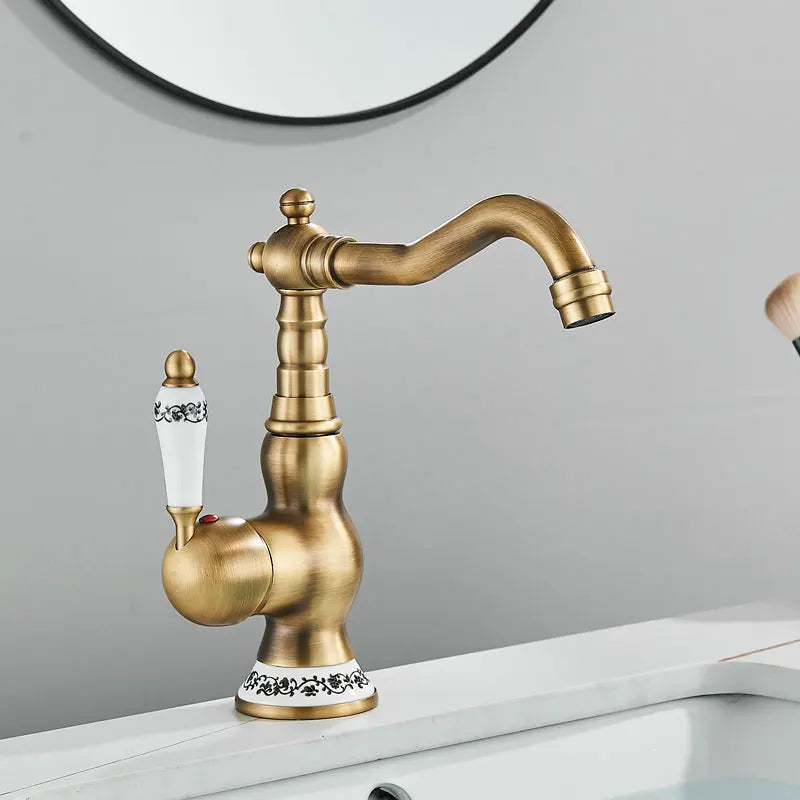 Robinet Antique Salle de Bain - Mitigeur Haut