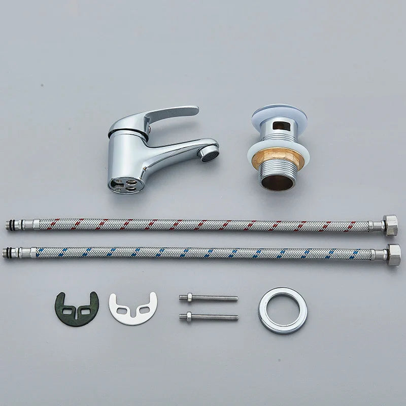 Mitigeur lavabo salle de bain avec poignée monocommande et bec cascade