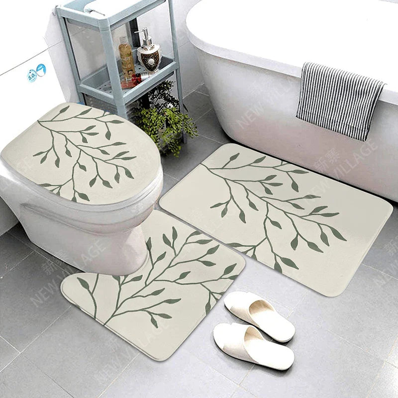 Tapis de Bain Vert Nature Feuilles
