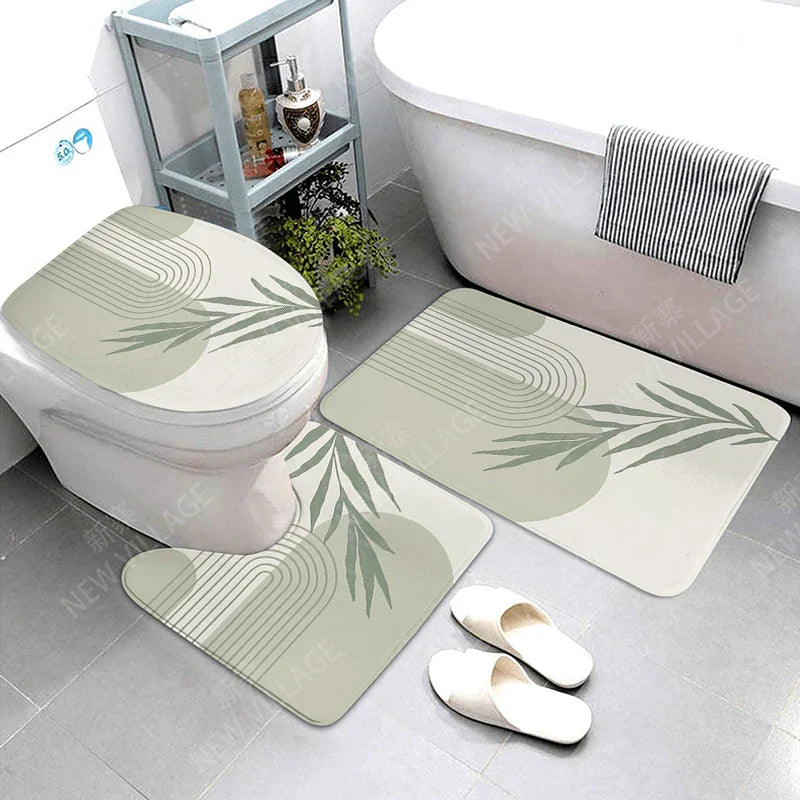 Tapis de Bain Vert Nature Feuilles