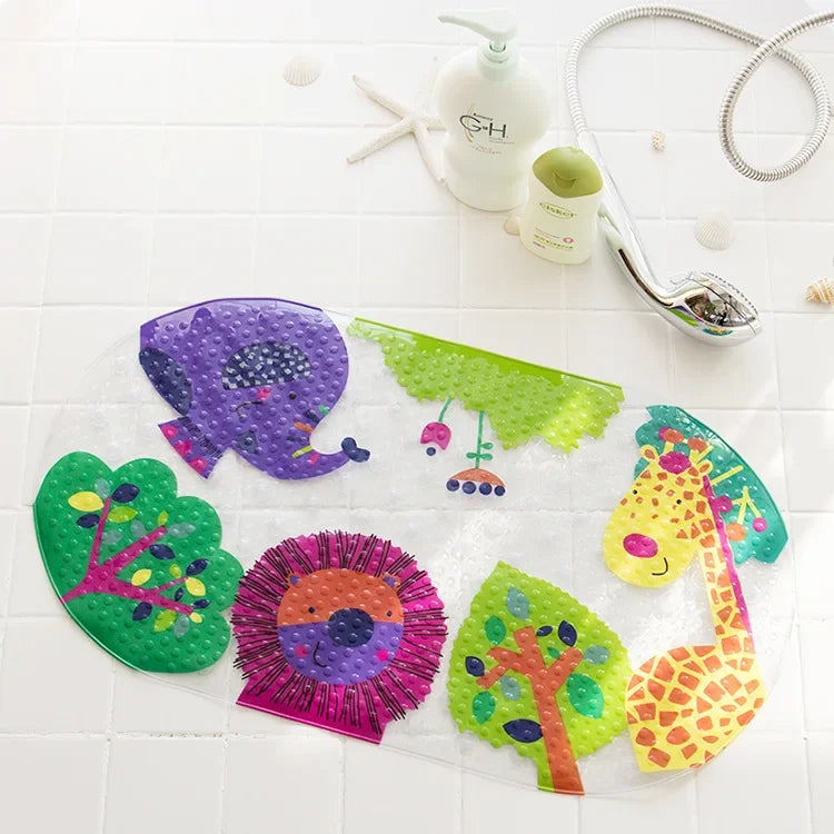Tapis de Bain Bébé Motifs Amusants Savane