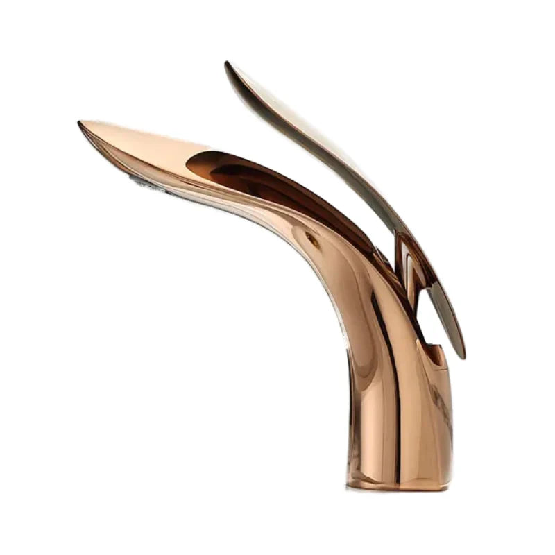 Mitigeur Lavabo Salle de Bain Design Arrondi Doré PLOMBEAU