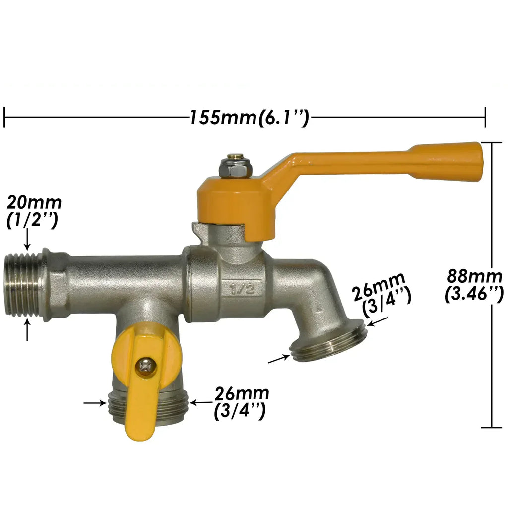 Robinet Antigel Extérieur 2 Sorties en Laiton