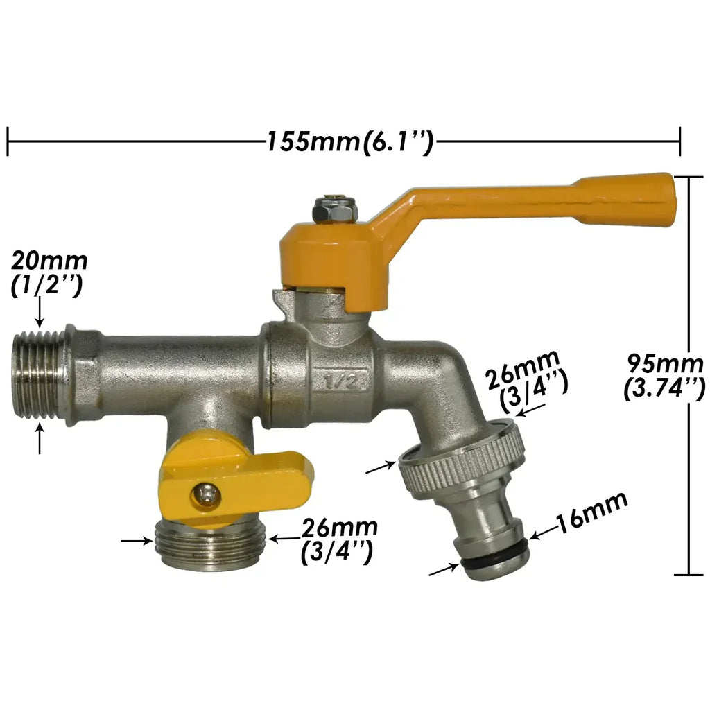 Robinet Antigel Extérieur 2 Sorties en Laiton