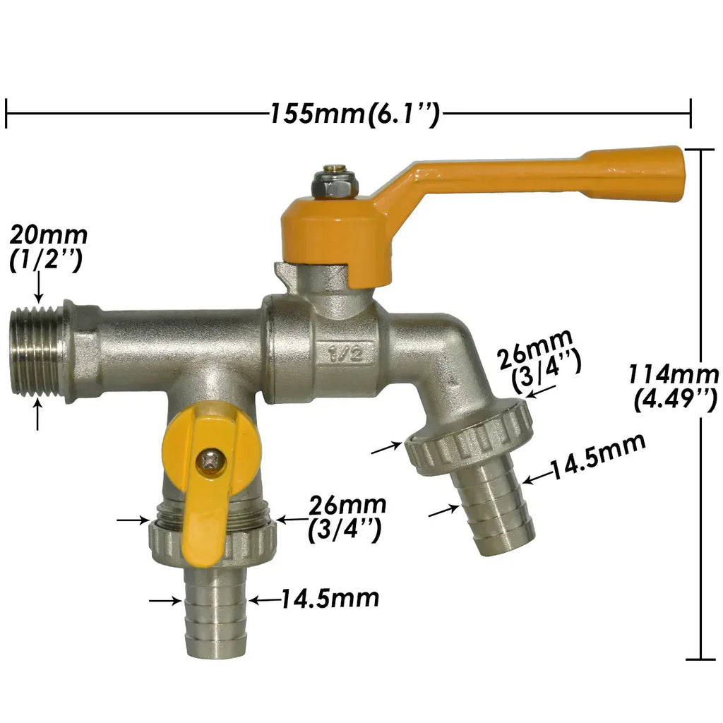 Robinet Antigel Extérieur 2 Sorties en Laiton