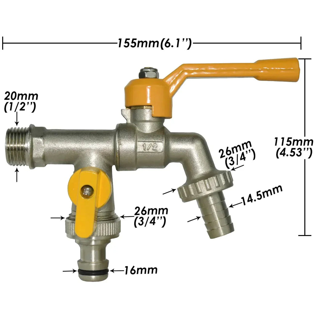 Robinet Antigel Extérieur 2 Sorties en Laiton