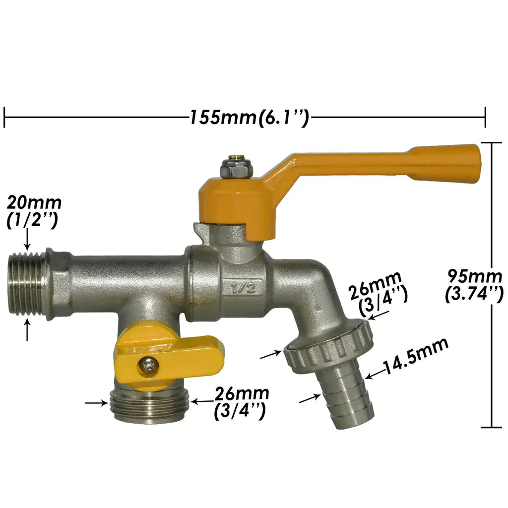 Robinet Antigel Extérieur 2 Sorties en Laiton