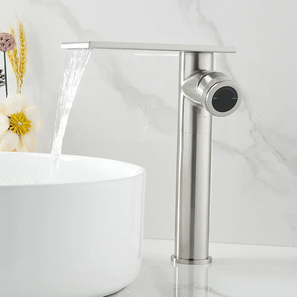 Robinet Cascade Salle De Bain Chrome en Laiton