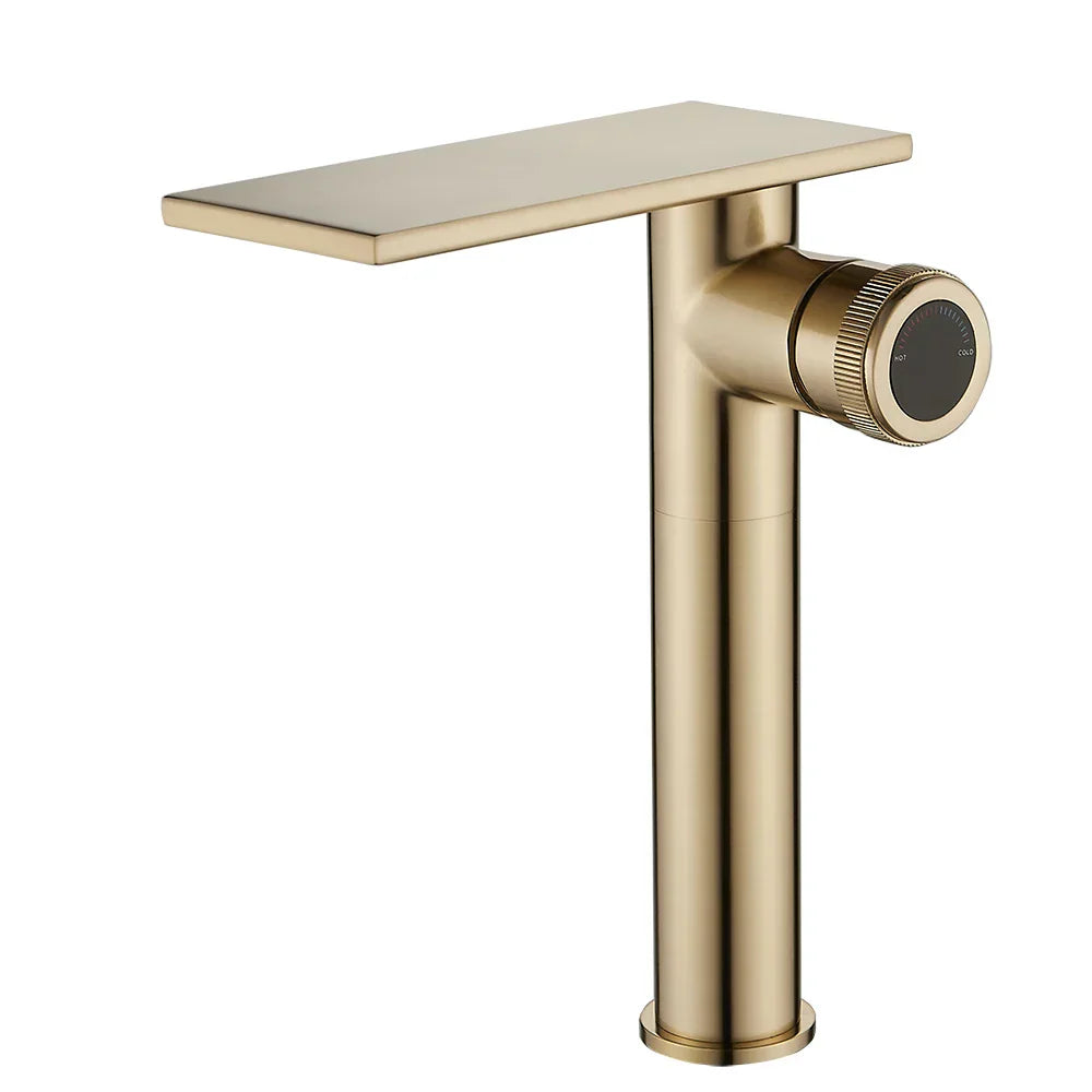 Robinet Cascade Salle De Bain Doré en Laiton