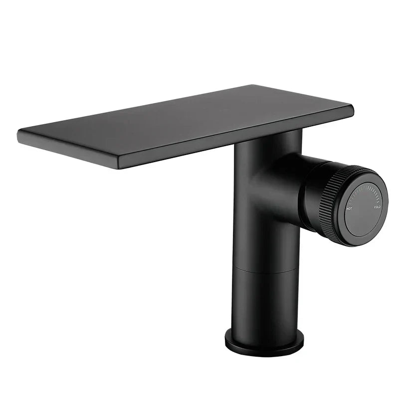 Robinet Cascade Salle De Bain Noir en Laiton