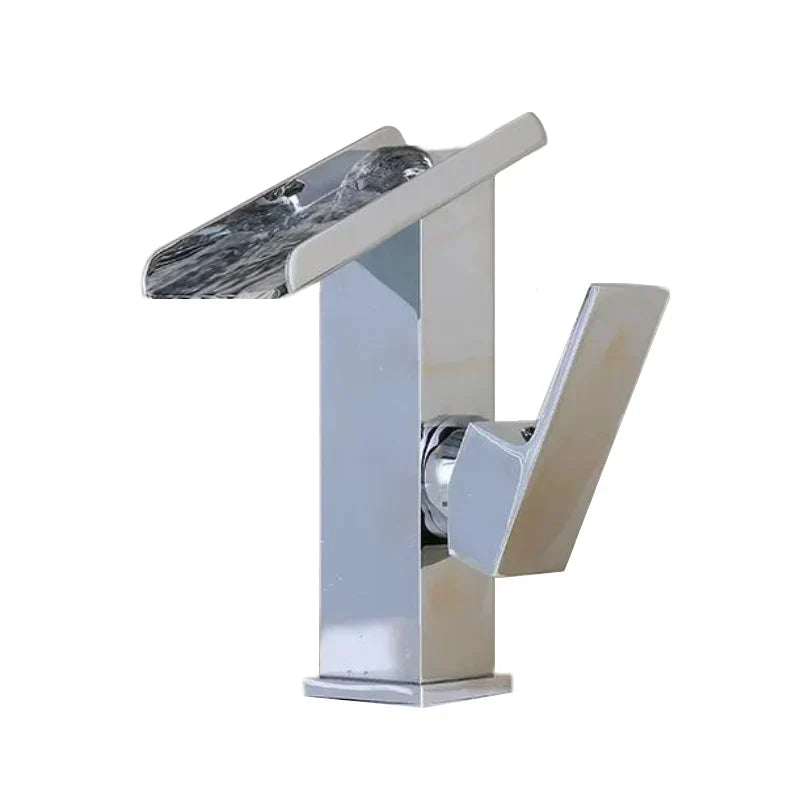 Robinet Cascade Salle de Bain Rectangulaire Chrome