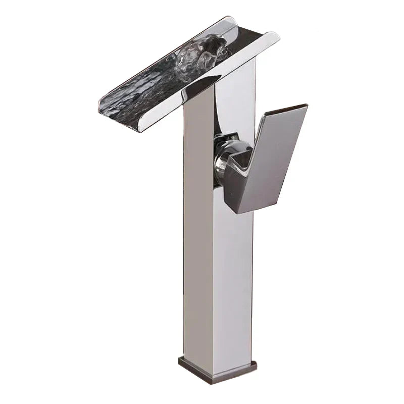 Robinet Cascade Salle de Bain Rectangulaire Chrome