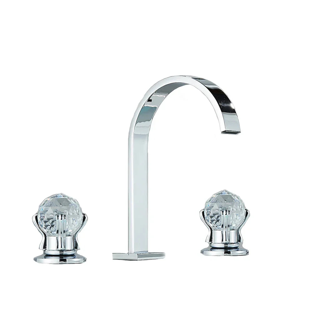 Robinet Lavabo 3 Trous Poignée Sphère