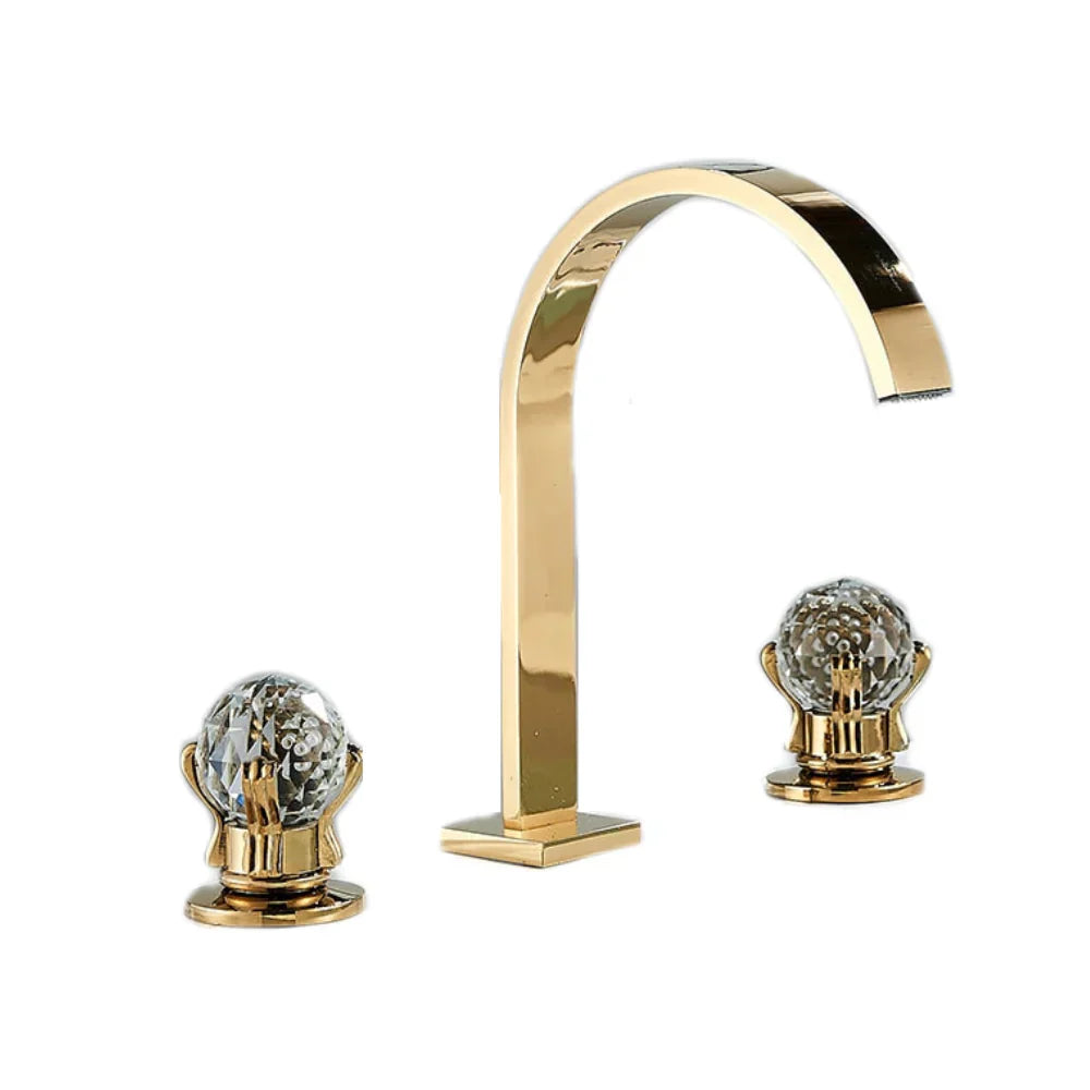 Robinet Lavabo 3 Trous Poignée Sphère