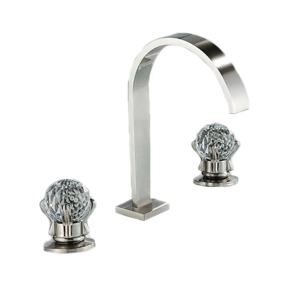 Robinet Lavabo 3 Trous Poignée Sphère