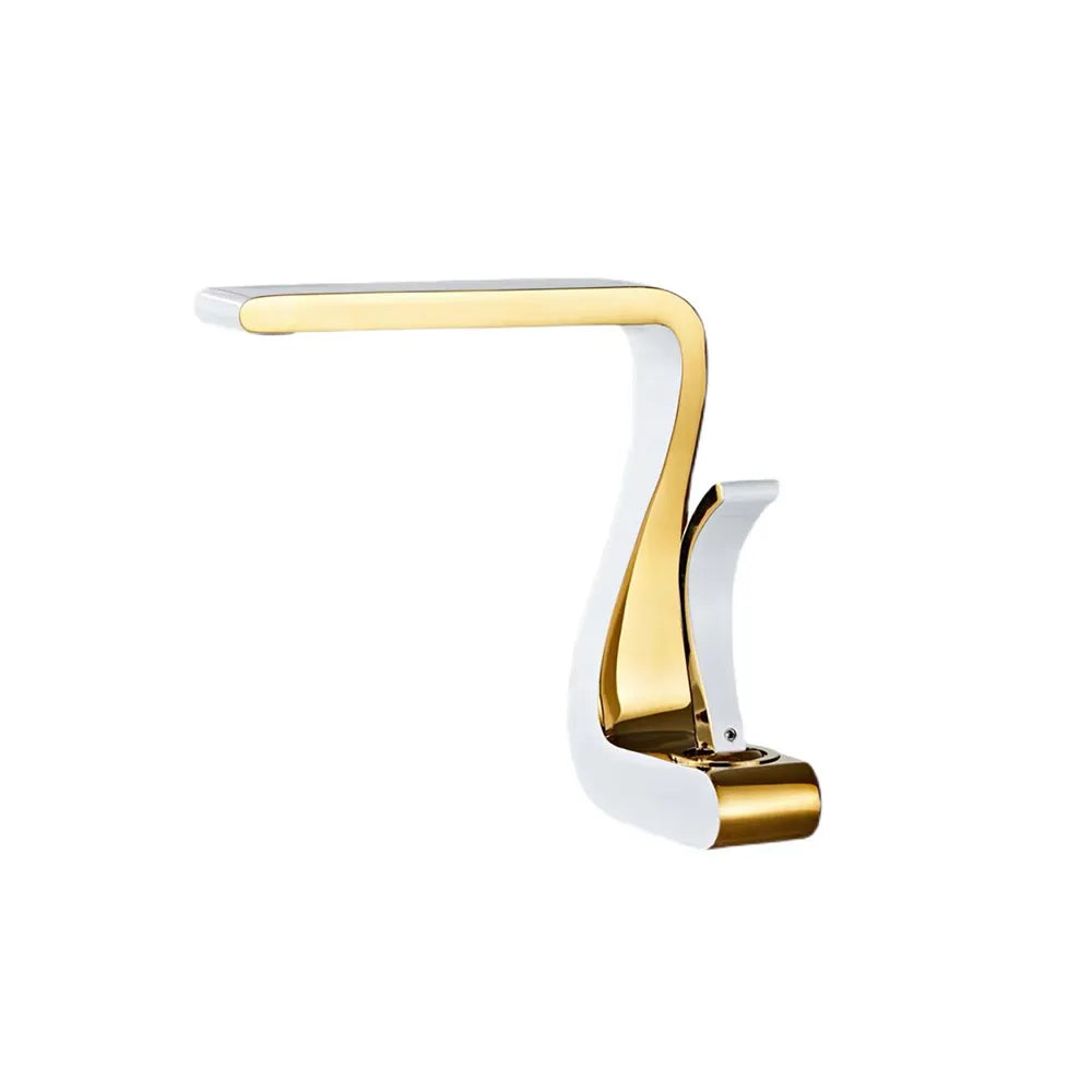 Robinet Salle de Bain Doré Design Ondulé