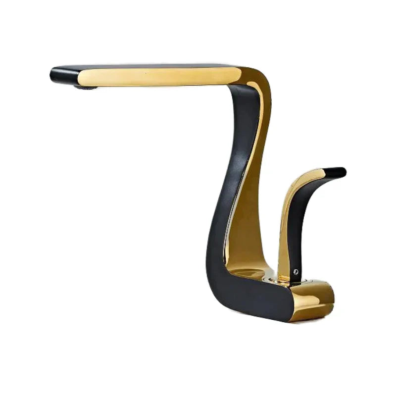 Robinet Salle de Bain Doré Design Ondulé